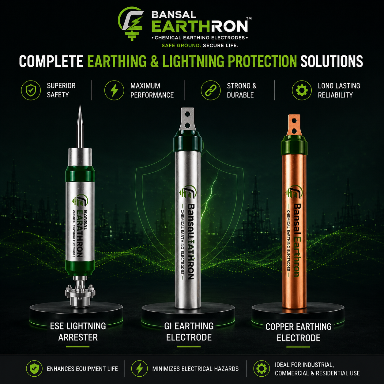 Bansal Earthron GI and copper bonded electrode range